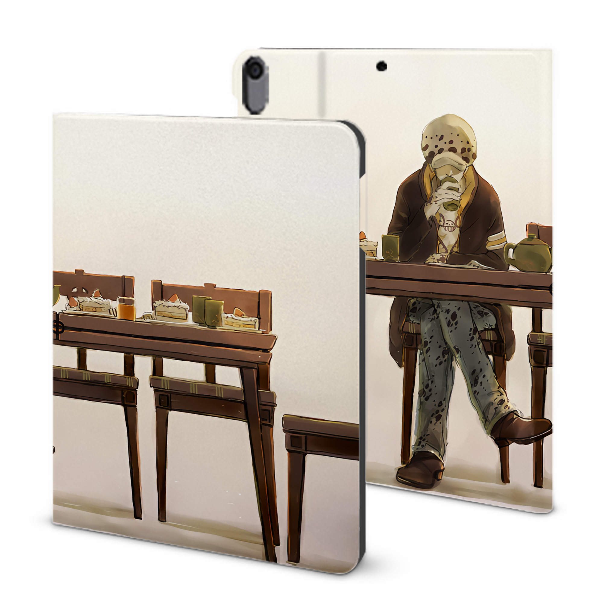 ワンピース ONE PIECE IPad ケース ブック型 PUレザー TPU 耐衝撃 軽量 薄型 ペン収納なし 全面保護 IPad 各モデル対応